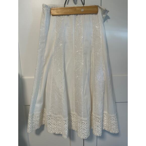 66. Vintage Allison Taylor skirt; white; Size 12 - Picture 1 of 8